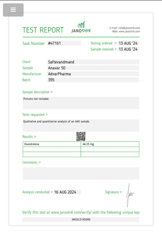 ANAVAR Oxandrolone (50mg/50tabs)