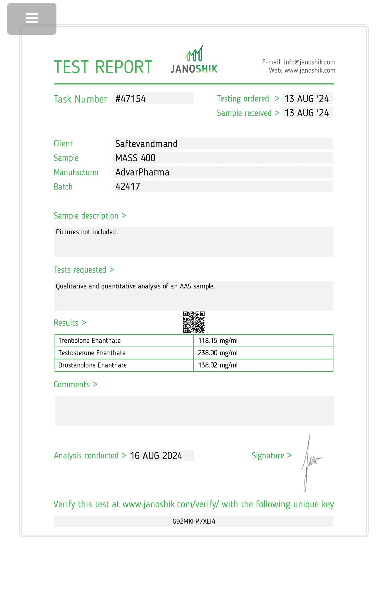 Mass400 (TestE/TrenE/MastE) MASTER MIX TIL BULKING