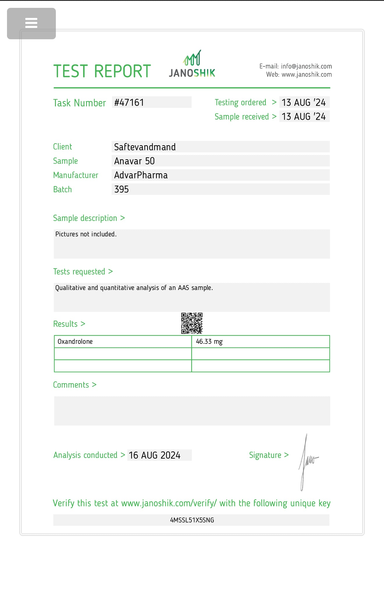 ANAVAR Oxandrolone (10mgx100 TABS)