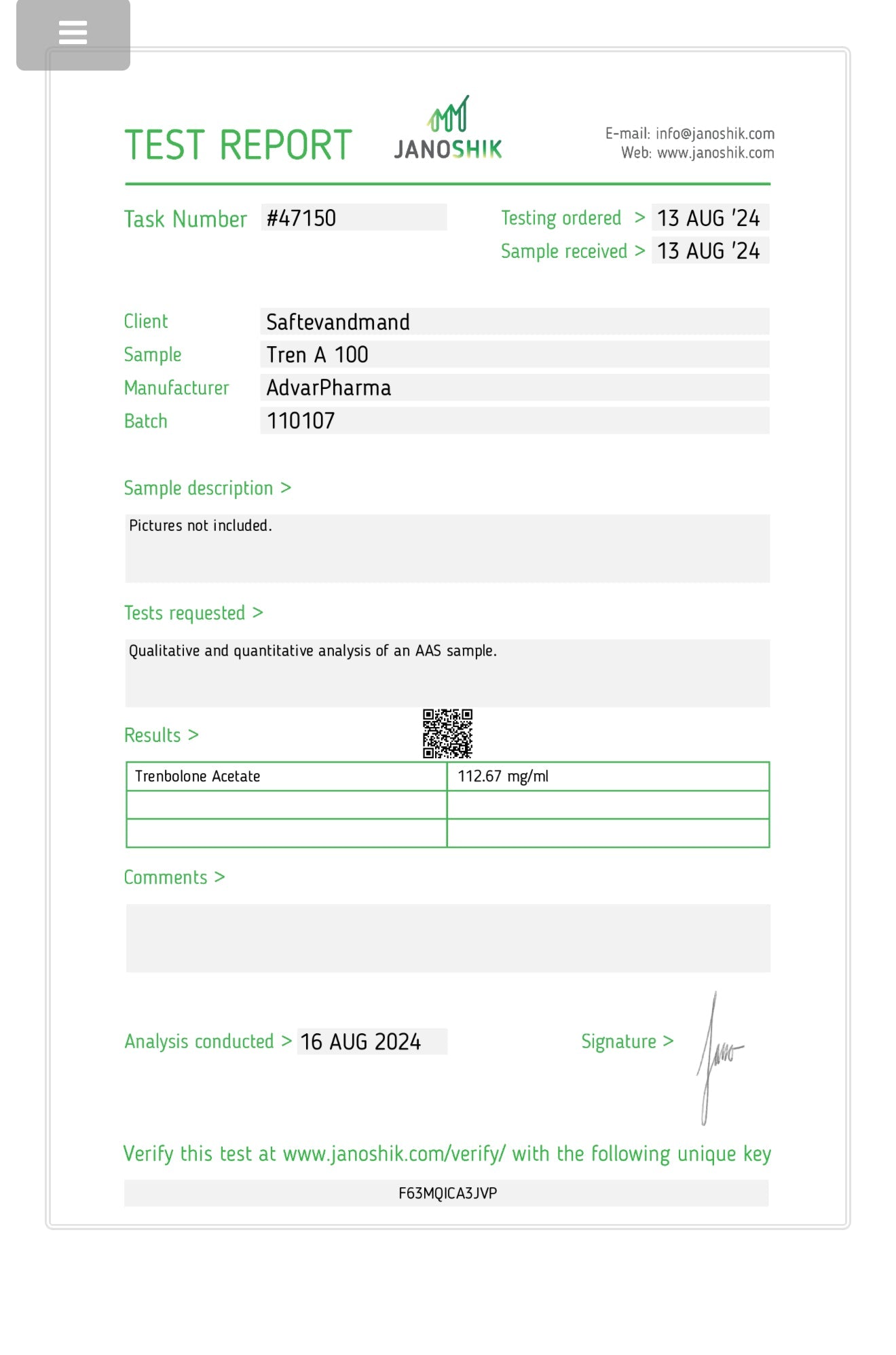 TREN ACETATE 10x100mg/1ml