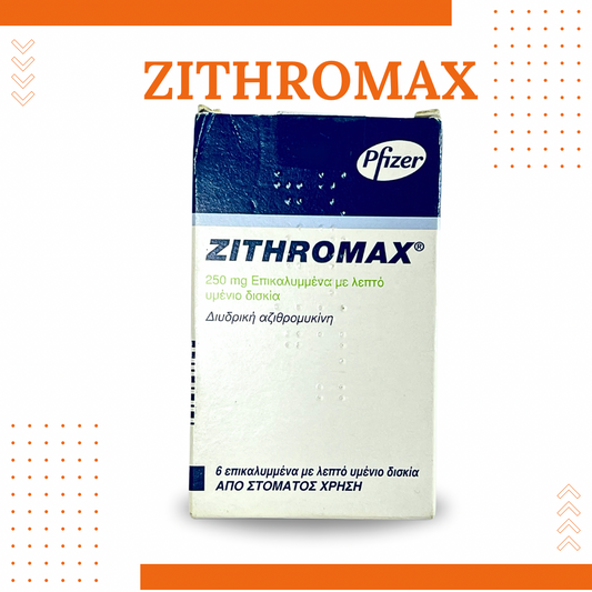 ZITHROMAX PFIZER PHARMA GRADE 6x250mg TABS