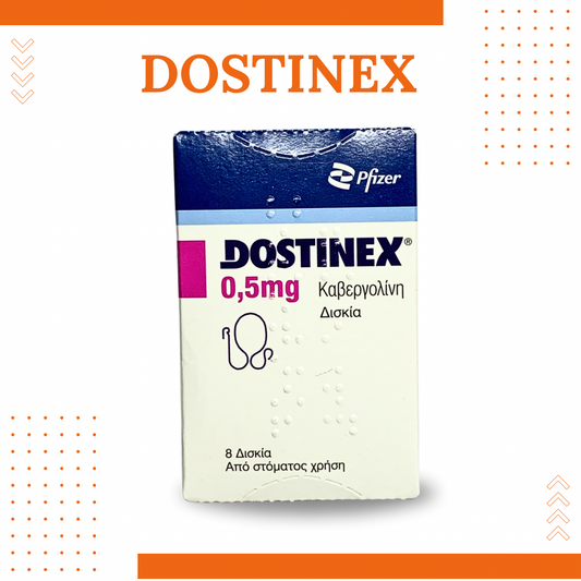Dostinex (Cabergolin) 0.5mg x 8 Tabs ( Pharma Grade)